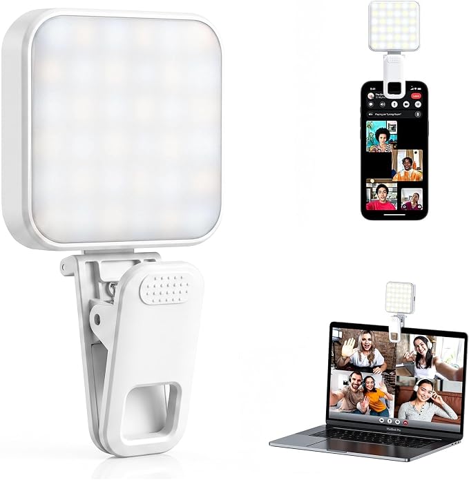 Portable Selfie Light for iPhone: Rechargeable Phone Fill Lights, Ring Light for Camera Picture, Makeup Photo, Video Conferences, Laptop Use, Zoom Meetings, TikTok, Vlog Photography by Unknown