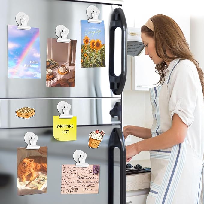 20 Pack Refrigerator Magnets, White Magnetic Clips Whiteboard Magnets, Magnet Clips Heavy Duty Fridge Magnets for Photo Displays, Home, Office, Classroom - Image 2