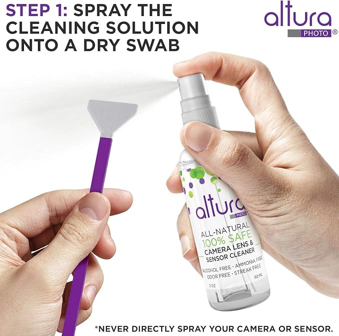 Altura Photo Camera Cleaning Kit, Full Frame Sensor Cleaner DSLR Mirrorless | Streak-Free Results, Includes Cleaner, Swabs, Pen, Blower, Brush, Cloth & Hard Case - Image 5