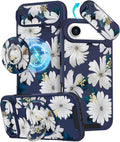 Buleens for iPhone 17 Air Case 6.5 Inch - with Ring Stand & Camera Cover Aesthetic Cute Designed Women Girls Kawaii Pretty Girly White Floral Phone Case for iPhone 17 Air Compatible with Magsafe by Buleens