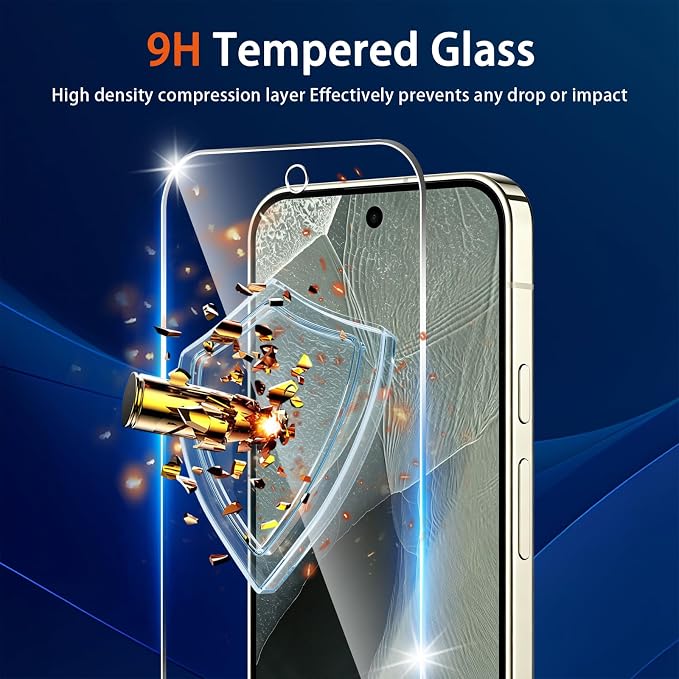 Screen Protector for Google Pixel 11 Pro XL with Camera Lens Protector | (3+2 Pack) 9H Tempered Glass,Fingerprint Unlock,Anti-Scratch,Bubble Free,Case Friendly - Clear - Image 3