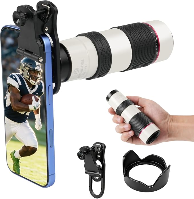 12X HD Telephoto Lens for iPhone/Samsung/Android, High Power Telephoto Camera Lens with Universal Clip Compatibility Most Smartphone Ideal for Concert, Outdoor Photography by BOSTRON