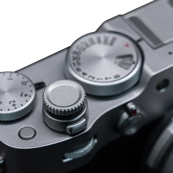Camera Soft Release Button, 13mm Brass Shutter Button, Silver | For Fujifilm X-T5/X-T4/X-T3/X-T30, X100VI/X100V, Leica M, Nikon Zf/Df.Screw-In, Knurled Grip, Threaded Cameras by Unknown