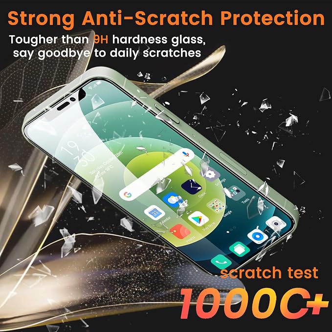 Lesakit 3+3 Pack Privacy Screen Protector for iPhone 12 6.1-Inch with 3 Pack Camera Lens Protector, Anti Spy Tempered Glass Film 9H Hardness Bubble Free Case Friendly - Image 4