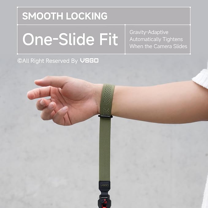 VSGO Casual Photography Wrist Strap – Patented Quick-Release, Anti-Twist, Skin-Friendly Elastic Knit, Fits Camera & Phone - Image 4