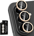 for Samsung Galaxy A37/A57 Camera Lens Protector, Individual Metal Ring Tempered Glass Lens Cover, [Strong Adsorption] Scratch Resistant Ultra-Thin HD Clear Lens Cover, 1 Set-Gold by Btscase