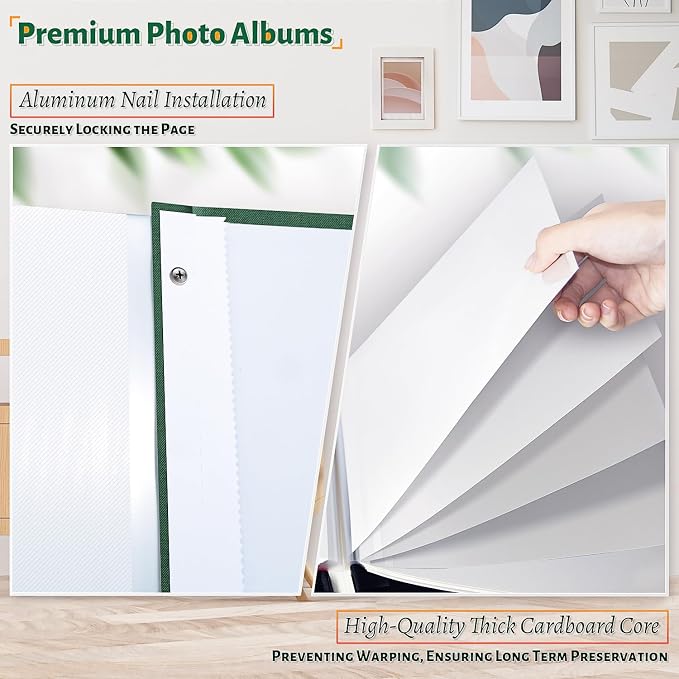 Artfeel Photo Album Self Adhesive Scrapbook,Large Photo Book for 4x6,5x7,8x10 Pictures,DIY Album for Baby Wedding Family Travel Birthday,with Metallic Pen and Scraper - Image 4