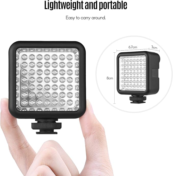 Mini IR Night Vision Light Infrared Photography Light for Video Camera Camcorder Built-in Rechargeable Battery with 3 Cold Shoe Mount for Vlog YouTube Video Recording - Image 2