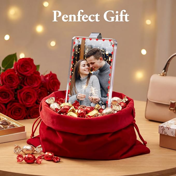 CoBak 2 Pack Acrylic Car Photo Holder, Magnetic Personalized Car Visor Clip, Car Accessories & Car Decor, Romantic Valentine's Day Gift for Family & Couples' Personal Photos, Love-3 - Image 6