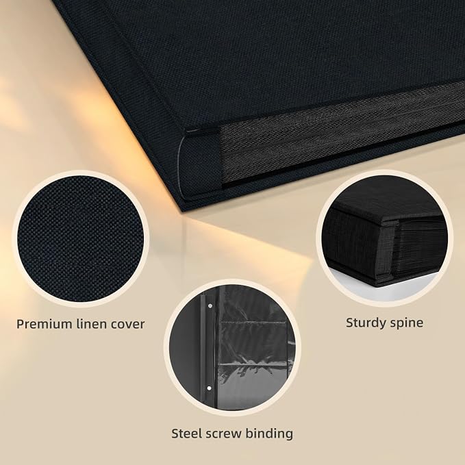 Popotop Photo Album 4x6 600 Pockets for Wedding Gifts,Linen Hardcover Picture Albums for Family Anniversary Baby Vacation Pictures - Image 4