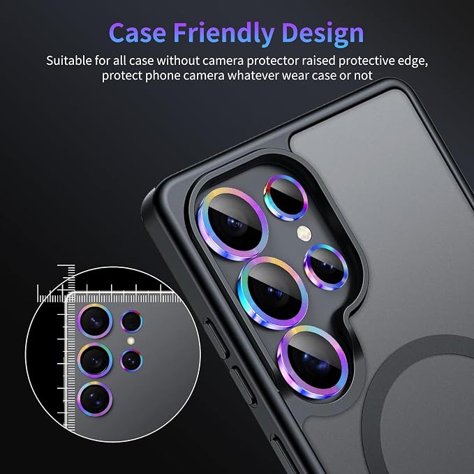 Camera Lens Protector for Samsung Galaxy S25 Ultra,1 Pack | Tempered Metal Glass Camera Cover, HD Clear Anti-Scratch Lens Screen Protector Film,Case Friendly,Colorful Titanium - Image 7