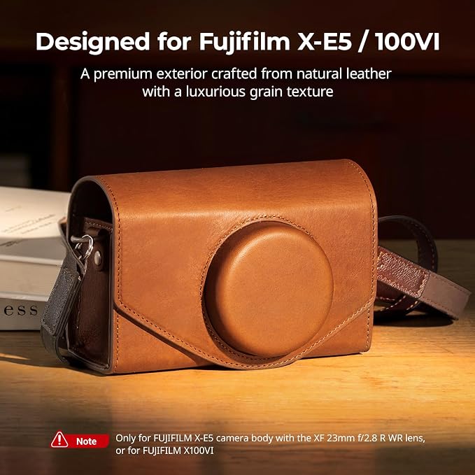 SmallRig Leather Case Bag for FUJIFILM X-E5 / X100VI, for Ricoh GR IV/GR III, Carrying Case with Magnetic Closure, Protective Pouch, Compact Storage Bag, Crossbody Bag, Shoulder Strap, Brown-5986 - Image 2