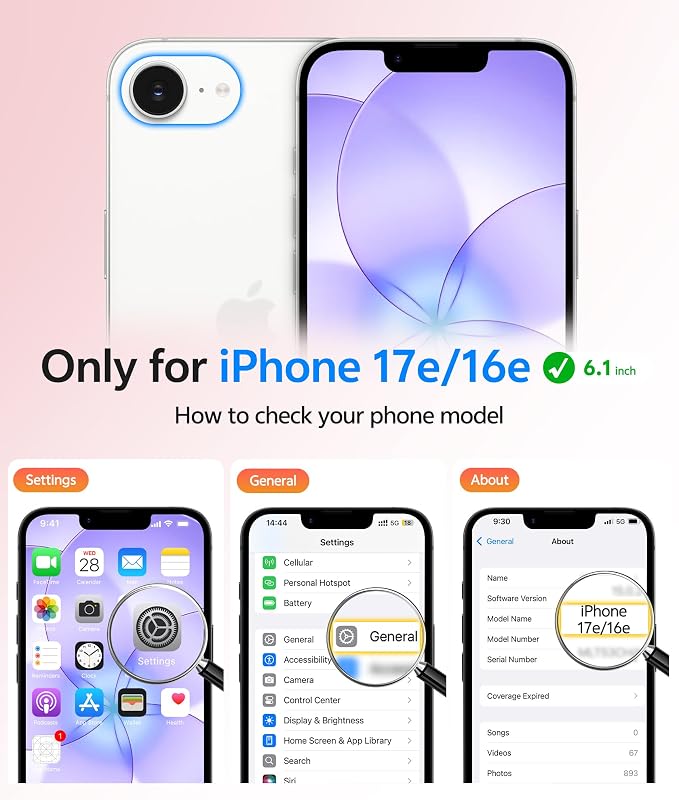 FNTCASE for iPhone 17e/ iPhone 16e Case, Fit for Magsafe, Screen Protector | Translucent Matte Magnetic Back, 14FT Military Grade Drop Protection, Shockproof Protective Phone Cover, Light Purple - Image 2