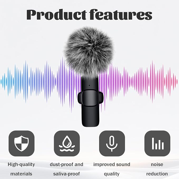 Mini Wireless Furry Windscreen Covers, 5 Pcs Furry Windscreen Muff Lavalier Microphone Wind Screen Muffs Pop Filter Noise Reduction for Wind and Ambient Noise Improve Mic Audio Quality (Grey) - Image 3