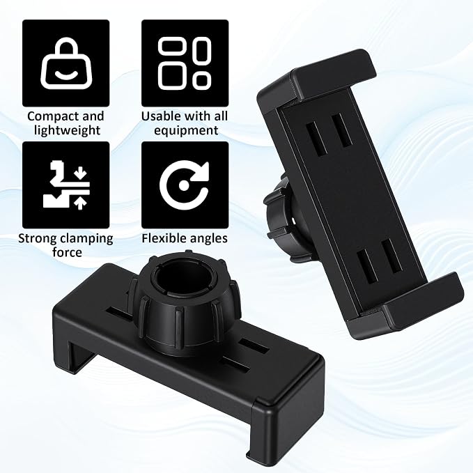 2 Pcs Ring Light Phone Holder Replacement Clamp, 17mm Rotating Ball Head, Phone Ball Mount for Tripod Monopod Mount Cellphone Clamp Selfie Hose Stand Bracket (Black) - Image 3