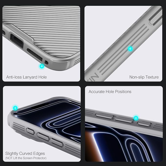 Nillkin Camshield Case for iPhone 17 Pro Max Case, [Built-in Dual Camera Cover][Slim Profile] [Military Grade Drop Protection] Shockproof Bumper Phone Case 6.9 inch 2025 Gray - Image 5