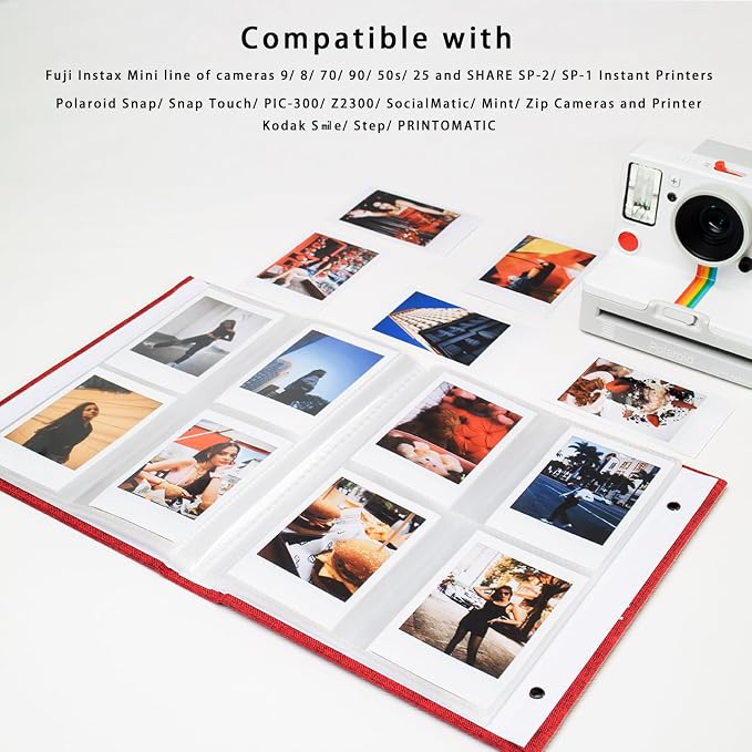 Mini Photo Album (2-Pack) for 2x3" Instax Mini & Polaroid Photos – Each Linen Album Holds 208 Photos - Image 4