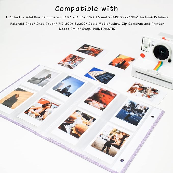 Mini Photo Album (2-Pack) for 2x3" Instax Mini & Polaroid Photos – Each Linen Album Holds 208 Photos - Image 5