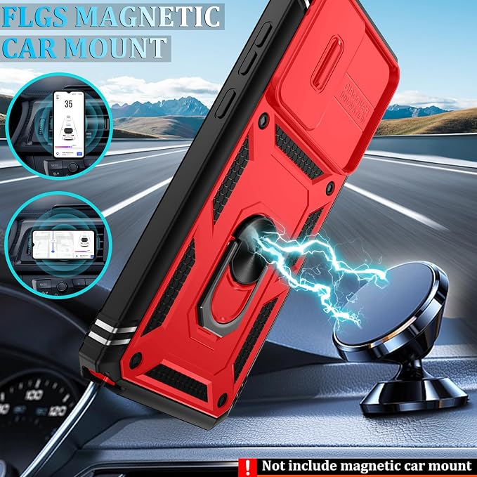 Gritup for Motorola Moto G Stylus 5G 2024 Case: G Stylus 2024 Case with Screen Protector*2 [Magnetic Stand] [Slide Camera Cover] Shock Proof Military-Grade para G Stylus-5G-2024 Red+Black - Image 6