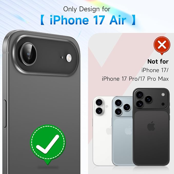 YWXTW Camera Lens Protector for iPhone Air, Individual Anti Scratch Metal Ring Tempered Glass Camera Screen Protector for iPhone Air Accessories, Case Friendly (Multi-Coloured) - Image 2