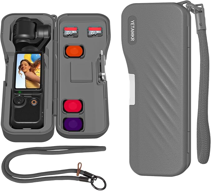 Portable Hard Case for DJI Osmo Pocket 4/3 Xtra Muse Camera Accessories | Rigid PC Storage Case, Portable Premium Protective Cover with 3 Magnetic CPL ND Filter Slots & 2 Memory Card Storage Slots by Unknown