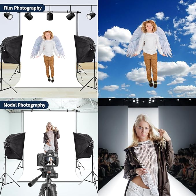 White Photo Backdrop for Photoshoot Solid Color Background 10x10 ft | Photography Studio Photobooth Curtain for Headshot, Homestudio, Portrait, Video, Meeting, Easy to Install, Washable Fabric - Image 3