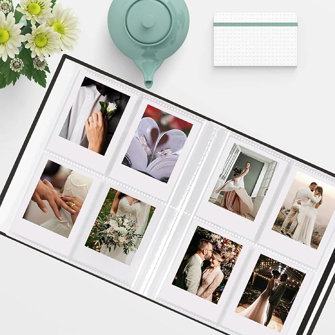 Fujifilm Photo Album, Mini Instant Film Photo Album, 208 Photos Pictures Book 2x3 Inch, Linen Hardcover Polaroid Book for Polaroid Instant Camera, Travel Family Anniversary Baby Vacations Black 1 Pack - Image 3