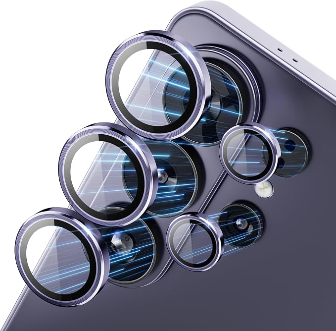 CloudValley for Samsung Galaxy S26 Ultra Camera Lens Protector | 9H Tempered Glass + Aluminum Alloy Lens Protective Ring Ultra-HD Individual Lens Cover,Purple by CloudValley