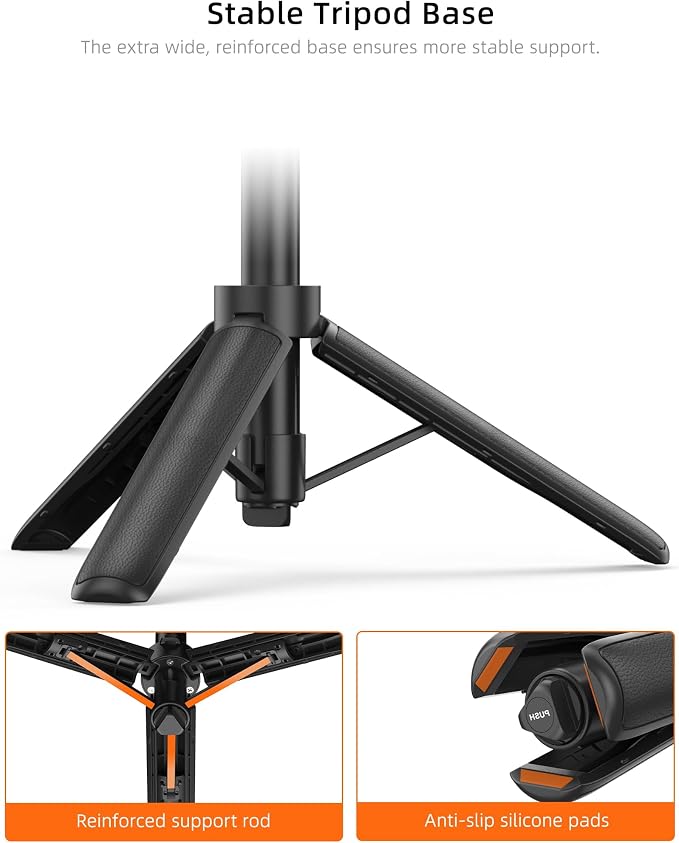 21" Osmo Action Portable Mini Tripod Stand for DJI Action 6/Osmo Nano | 2-in-1 Selfie-Stick Tripod w 360° Ball Head, Small Desktop Stand/Travel Vlogging Handle Grip/Accessories for Video Recording - Image 7