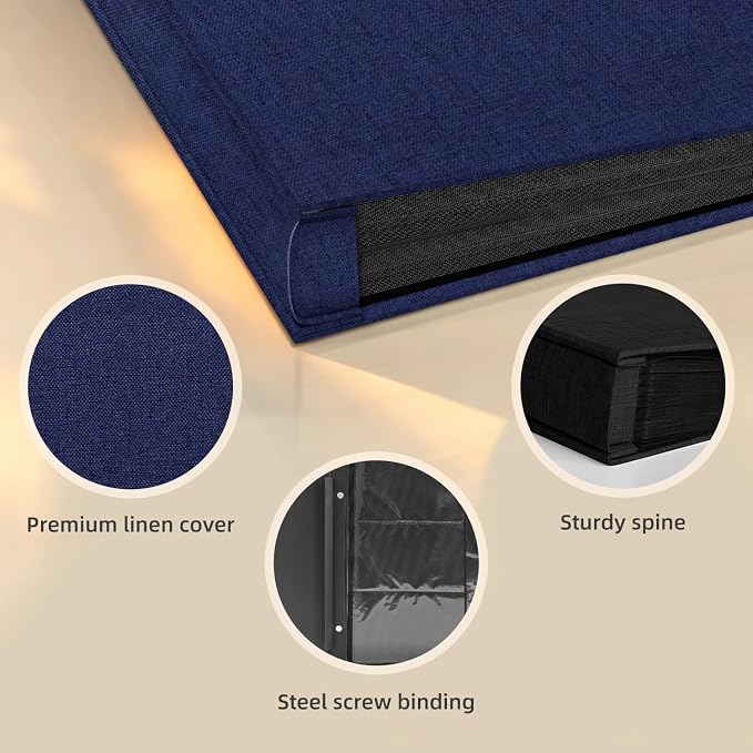 Popotop Photo Album 4x6 600 Pockets for Wedding Gifts,Linen Hardcover Picture Albums for Family Anniversary Baby Vacation Pictures - Image 4
