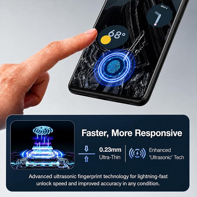 3 Pack Screen Protector for Google Pixel 8 Pro Tempered Glass | Supports Ultrasonic Fingerprint Unlocking, Featuring Anti-Scratch 9H Hardness & Easy Alignment Kit - Image 3
