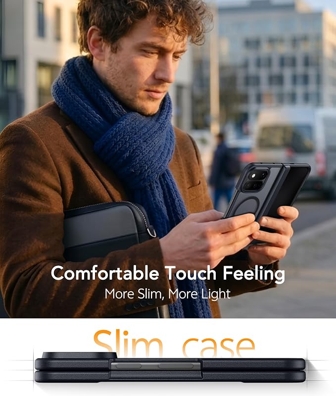 FNTCASE for Google Pixel 11 Pro Fold Case, Hinge Protection, Translucent | Fit for Magsafe, 18FT Military Grade Drop Proof, Protective Tough Phone Cover, Anti Slip, Matte, Black - Image 7