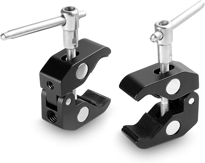 SMALLRIG Super Clamp 2-Pack Magic Arm Clamp for Camera Monitor LED Light | Compatible with DJI Ronin stabilizers,camera monitor, LED light by SmallRig