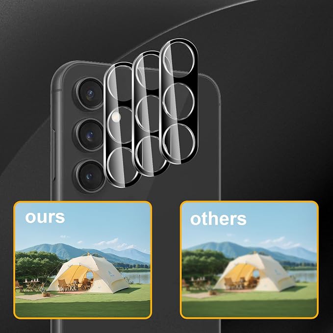 3 Pack Camera Lens Protector for Samsung Galaxy S23 Fe | Tempered Glass,Anti-Fingerprint,9H Hardness,Scratch Resistant,Easy to Install,Bubble Free,HD Clarity - Image 6