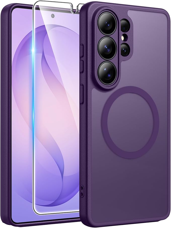 FNTCASE for Samsung Galaxy S26 Ultra Case, Compatible with Magsafe Purple | Screen Protector, Full Camera Protection, Translucent Matte, 14FT Military Grade Drop Proof, Protective Phone Cover by FNTCASE
