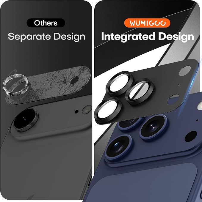 for iPhone 17 Pro Camera Lens Protector- Black | Aluminum Alloy, Tempered Glass Camera Cover, Nano Reinforced Adhesive, Accessories, Anti-Drop, Anti-Scratch, Case Friendly - Image 3