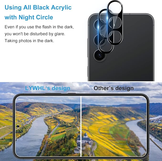 LYWHL for 3 Pack Samsung Galaxy S23 Plus / S23+ Tempered Glass Screen Protector with 2 Pack Camera Lens Protector, Support Fingerprint Unlock, 9H Shatterproof Bubble Free Case Friendly - Image 7