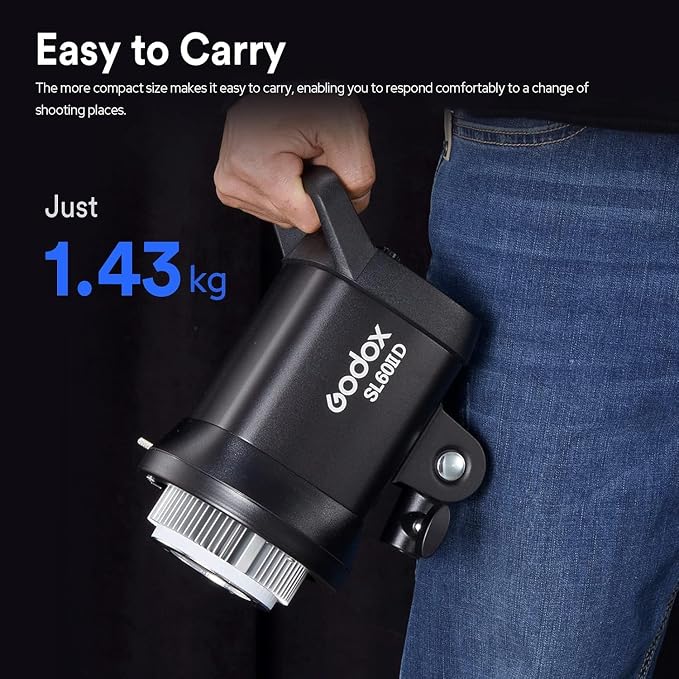 Godox SL60 SL60IID 70W LED Video Light, Cob Video Light Bowens Mount LED Studio Light, Support APP Control, CRI96+ TLCI97+, Daylight 5600K, 18600Lux@1m, Built-in 8 FX Effects, Dimmable Brightness - Image 5