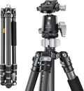 K&F Concept X-Series 68" Carbon Fiber Camera Tripod | Professional Photography Tripod, 30mm Metal Ball Head, Load Capacity 26.4lbs, Indoor Outdoor Use,X254C4+BH-30L by KFCONCEPT