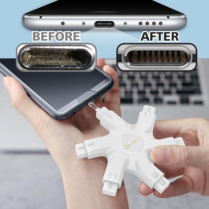 iPhone Cleaning Kit for Charging Port Cleaner,Lightning Charger Connector | Speaker Cable,AirPod Pro Cell Phone，Cleaning Putty，Repair Restore Tool,Thin Cleaning Brushes,Microfiber Cloths,Port Pick - Image 3