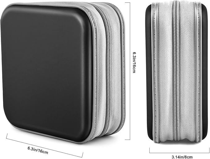 CD/DVD Case Wallet, 48 Capacity, Black, Plastic, Portable, Lightweight | Zipper‑DVD Organizer, Scratch‑Resistant Sleeves Shield Discs From Dust & Damp; Stores Music, Video, Gaming & Blu‑ray Discs - Image 6