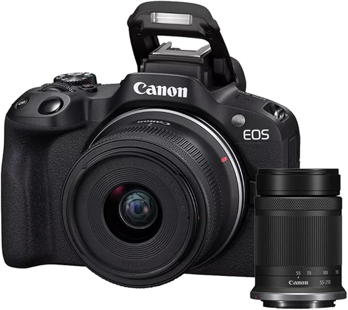 Canon EOS R50 Mirrorless Camera 2-Lens Kit (18-45mm + 55-210mm is STM) | Beach Camera USA Warranty | Authorized Dealer | Sandisk 128GB Memory Card + Deco Camera Bag + Photography Guide - Image 2