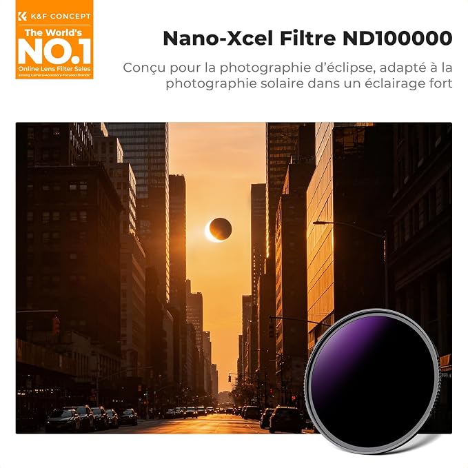 K&F CONCEPT 82mm ND100000(16.6 Stops) High Definition ND Lens Filter | Optical Glass Fixed Neutral Density Lens Filter with 28 Multi-Layer Coatings (Nano X Series) FN706 - Image 2