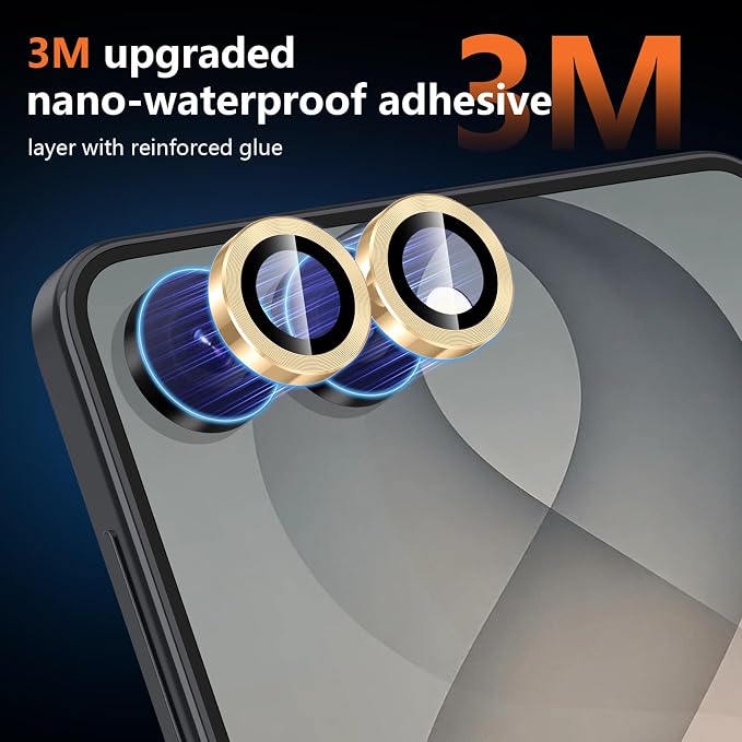 for Samsung Galaxy Z Flip 8 Camera Lens Protector, Individual Metal Ring Tempered Glass Lens Cover, [Strong Adsorption] Scratch Resistant Ultra-Thin HD Clear Lens Cover, 1 Set-Gold - Image 4