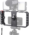 Zeadio Phone Video Rig for TikTok YouTube Reels, Smartphone Stabilizer Grip with Detachable Wireless Remote & 3 Cold Shoe, Universal Vlogging Cage for All Smartphones by Zeadio