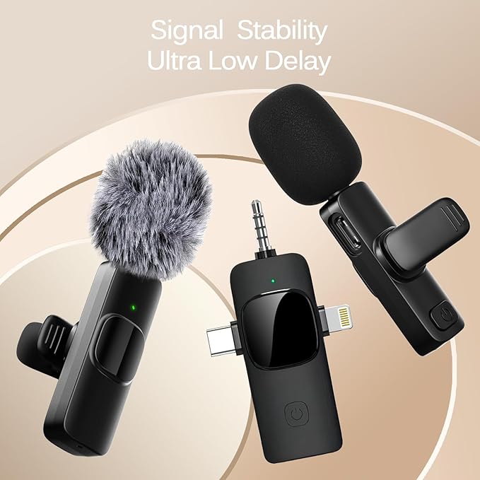Professional Wireless Lavalier Lapel Microphone for iPhone, iPad, Mini Video Recording Mic for Interview Video Podcast Vlog YouTube & Livestream, Noise Reduction, Plug & Play (3-IN-1 All Devices) - Image 5