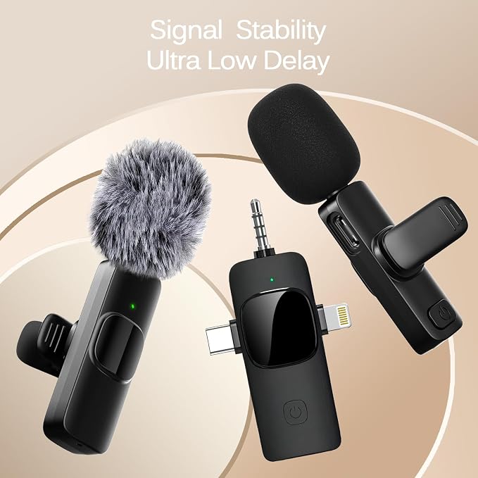 Labstandard Wireless Lavalier Lapel Microphone for iPhone, iPad, mini Video Recording Mic for Interview Video Podcast Vlog YouTube & Livestream, Noise Reduction, Plug & Play (3-in-1 Port) - Image 4