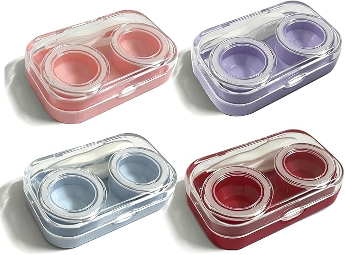 Contact Lens Case, Travel Size Cute Colored Contact Lenses Applicator Remover Tool Kit for Daily Outdoor (4 Pack) by Howinn