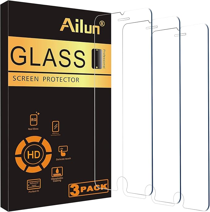 Ailun 3 Pack Screen Protector for iPhone 8 Plus, 7 Plus, 6s Plus, 6 Plus | 5.5 Inch, Case Friendly, Tempered Glass by Ailun
