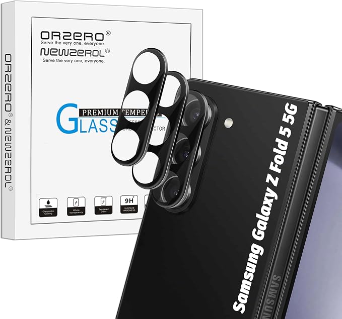 (3 Pack) Orzero Camera Lens Protector Compatible for Samsung Galaxy Z Fold 5 5G, Protector de Cámera 9H Tempered Glass for Crystal Imaging and Whole Module Protection by JumpIntoOrzeroLet%E2%80%99sExploreLikeNeverBefore